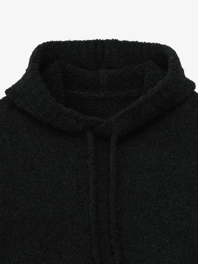 Boucle Hoodie Overfit Sweater Black - NOIRER - BALAAN 6