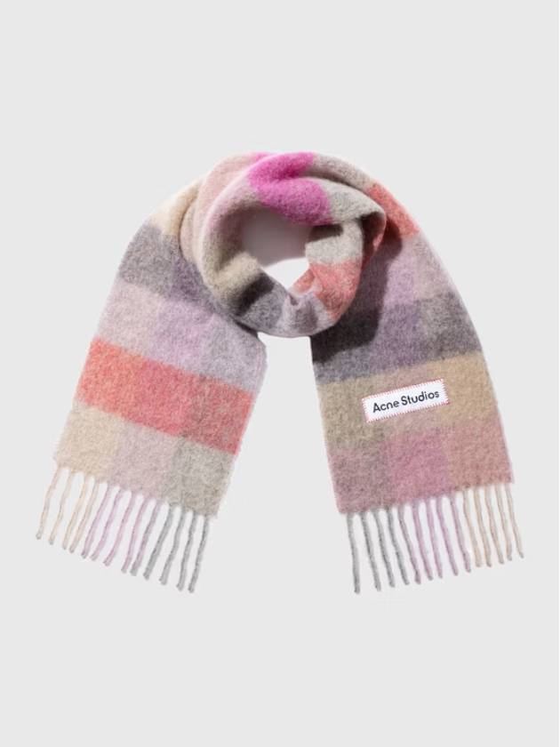 Check Mohair Muffler Fuchsia Lilac Pink - ACNE STUDIOS - BALAAN 5