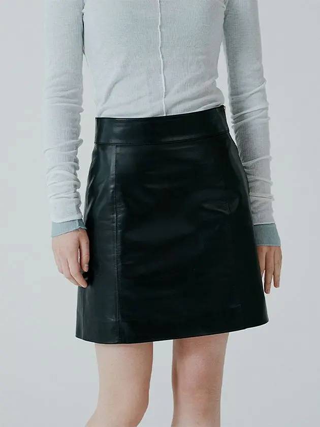 Essential Lambskin Mini Skirt - PINBLACK - BALAAN 1