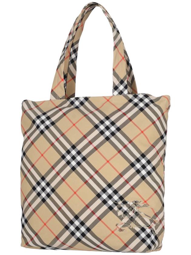 EKD Appliqué Check Tote Bag Sand - BURBERRY - BALAAN 3