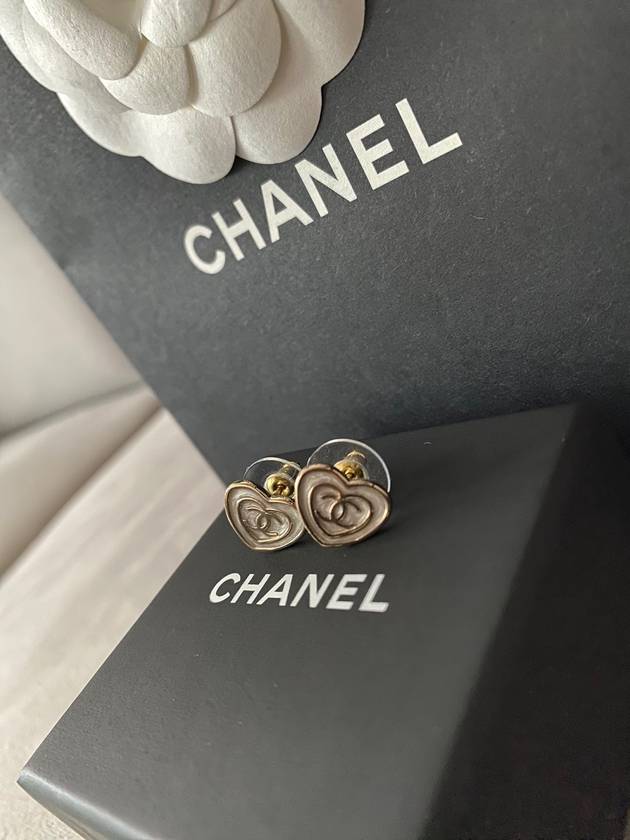 CC logo heart earrings pearl gold earringsABD346 - CHANEL - BALAAN 7