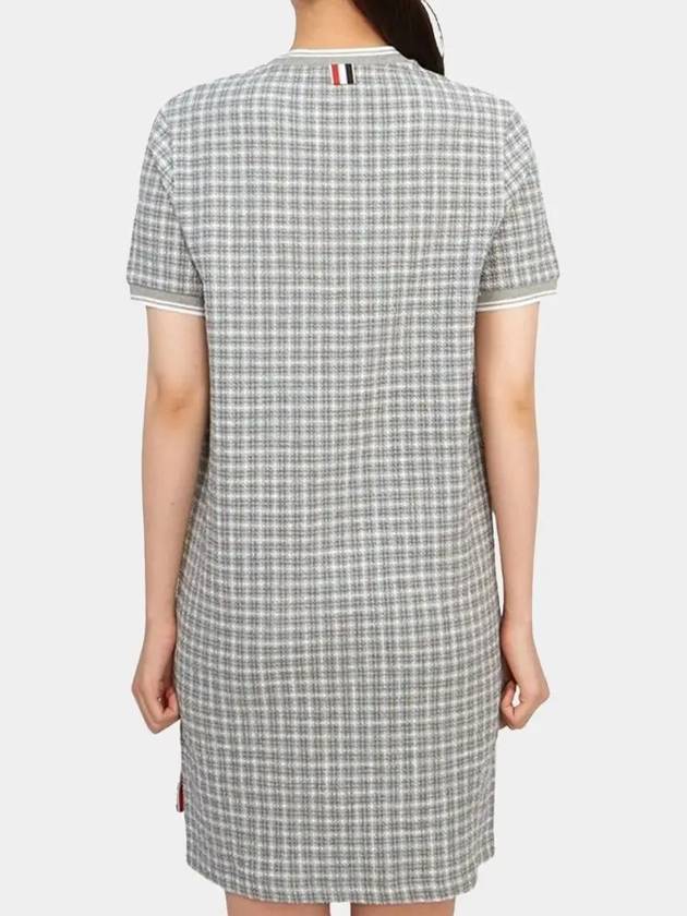 Check Tweed Crewneck Short Dress Grey - THOM BROWNE - BALAAN 5