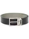 Gancini Leather Belt Black - SALVATORE FERRAGAMO - BALAAN 2