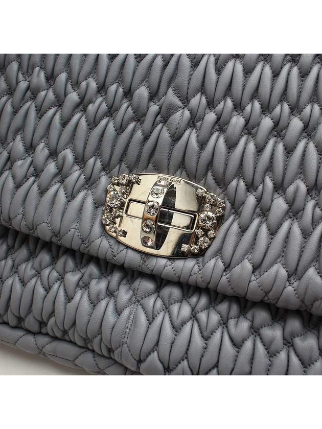 Gray Matelasse Big Clutch Bag - MIU MIU - BALAAN 6