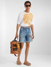 Fringe Denim Shorts Blue - FENDI - BALAAN 3