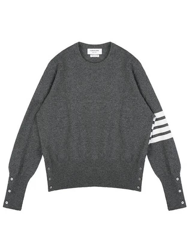 Diagonal Classic Cashmere Knit Top Grey - THOM BROWNE - BALAAN 2