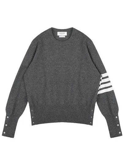 Diagonal Classic Cashmere Knit Top Grey - THOM BROWNE - BALAAN 2