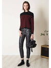 Wings Striped Jacquard Wool Knit Top Black Red - VALENTINO - BALAAN 2