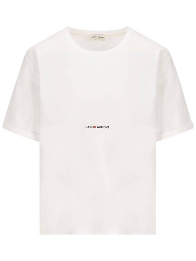 Rive Gauche Short Sleeve T-Shirt White - SAINT LAURENT - BALAAN 2