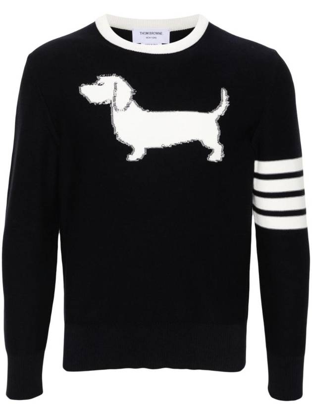 Hector Intarsia Knit Top Navy - THOM BROWNE - BALAAN 1