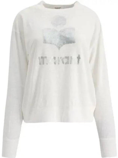 Klowia Logo Print Linen Sweatshirt White - ISABEL MARANT - BALAAN 2