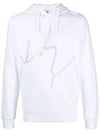 Men's Ink Logo Cotton Hoodie White - STONE ISLAND - BALAAN 2