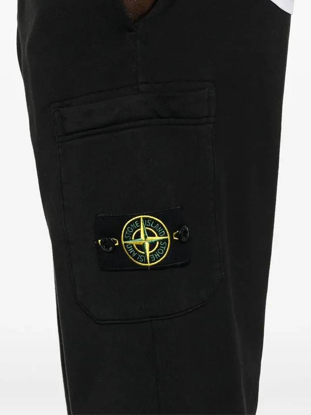 Compass Badge Capered Track Pants Black - STONE ISLAND - BALAAN 5