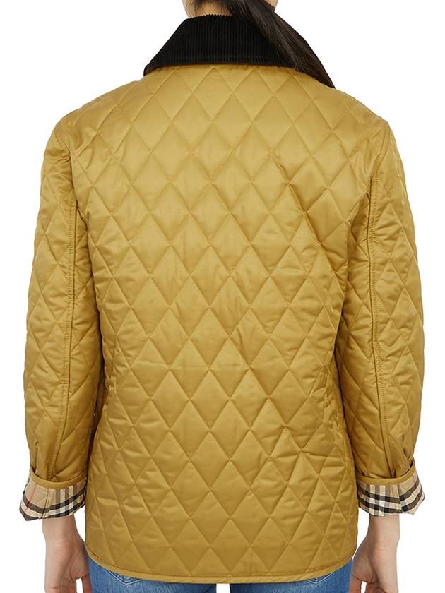 Corduroy Collar Diamond Quilted Jacket Brown - BURBERRY - BALAAN 9