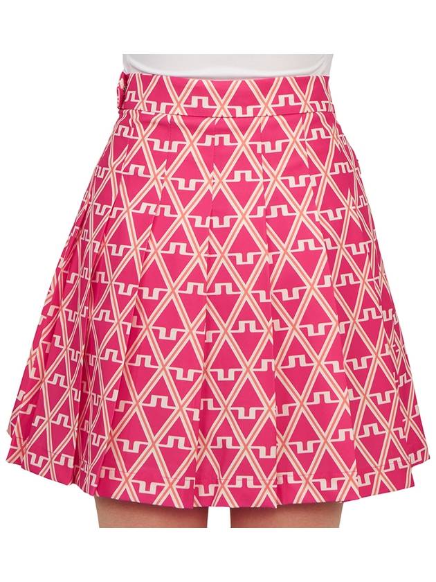 Golf Women's Adina Print Skirt Geo Fuchsia Purple - J.LINDEBERG - BALAAN 4