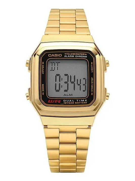 A178WGA 1ADF A178WGA 1A Square Vintage Digital Gold Metal Watch - CASIO - BALAAN 2