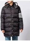 Men's 4 Bar Button Down Hooded Padding Black - THOM BROWNE - BALAAN 5