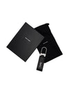 Silver Hardware Mini Monogram Leather Key Holder Black - SAINT LAURENT - BALAAN 4