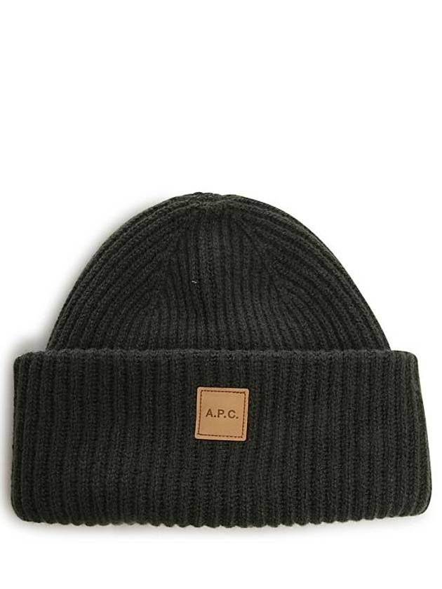 Logo Patch Wool Cashmere Beanie Verde - A.P.C. - BALAAN 2