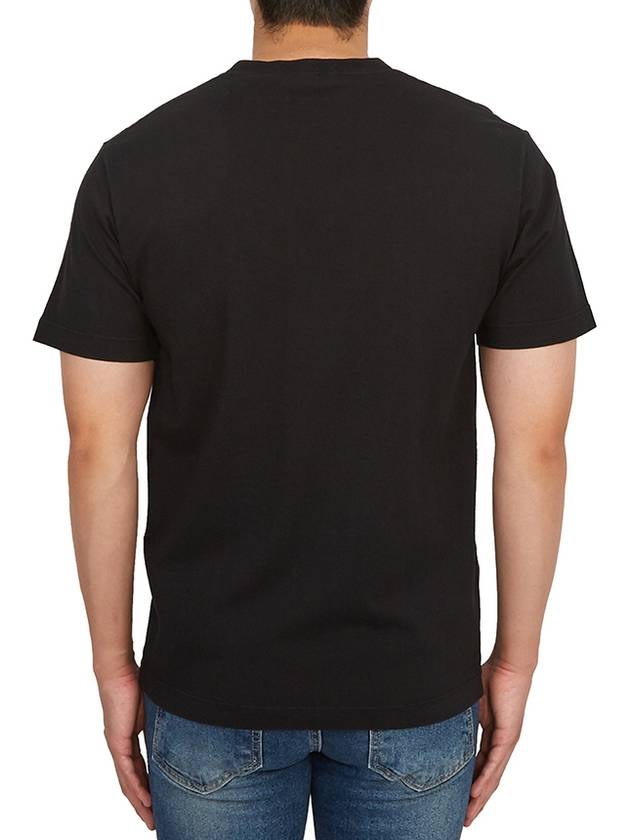 Logo Print Short Sleeve T-Shirt Black - STONE ISLAND - BALAAN 5