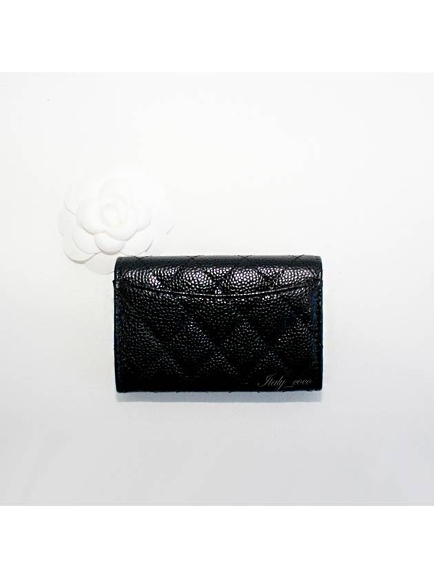 Classic Grained Calfskin Card Wallet Black - CHANEL - BALAAN 6