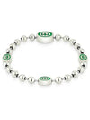 Women's Interlocking G Enamel Bracelet Silver Green - GUCCI - BALAAN 1