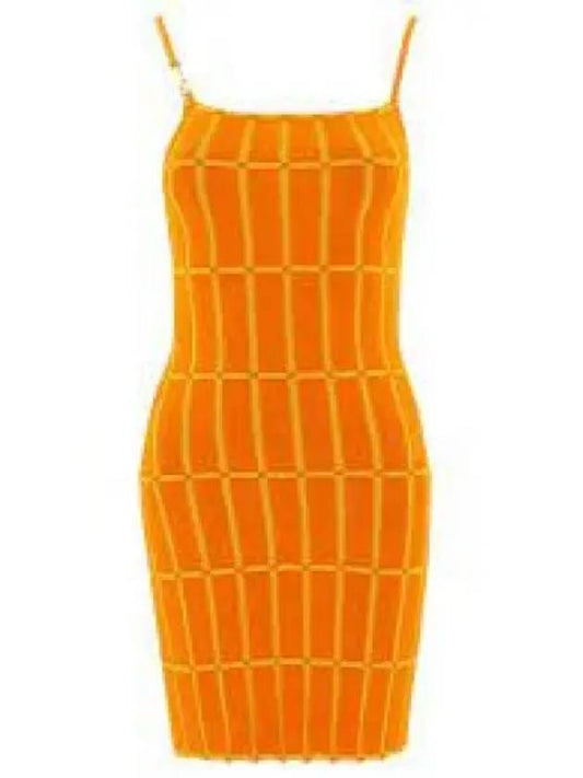 Robe Check Knit Short Dress Orange - JACQUEMUS - BALAAN 2