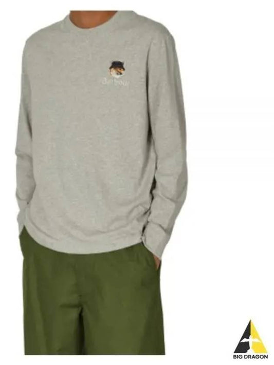 Fox Head Patch Crew Neck Long Sleeve T-Shirt Grey - BARBOUR - BALAAN 2