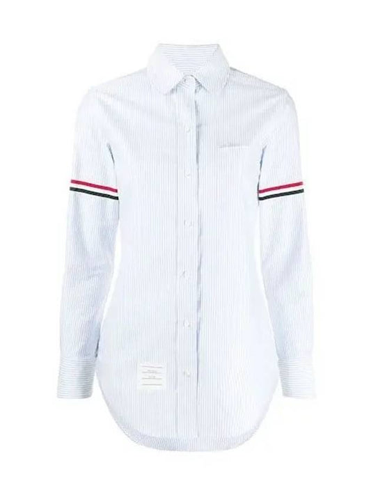 Women's Armband University Striped Oxford Shirt Blue - THOM BROWNE - BALAAN 2