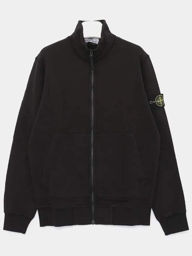 Cotton Fleece Zip-up Jacket Balck - STONE ISLAND - BALAAN 4