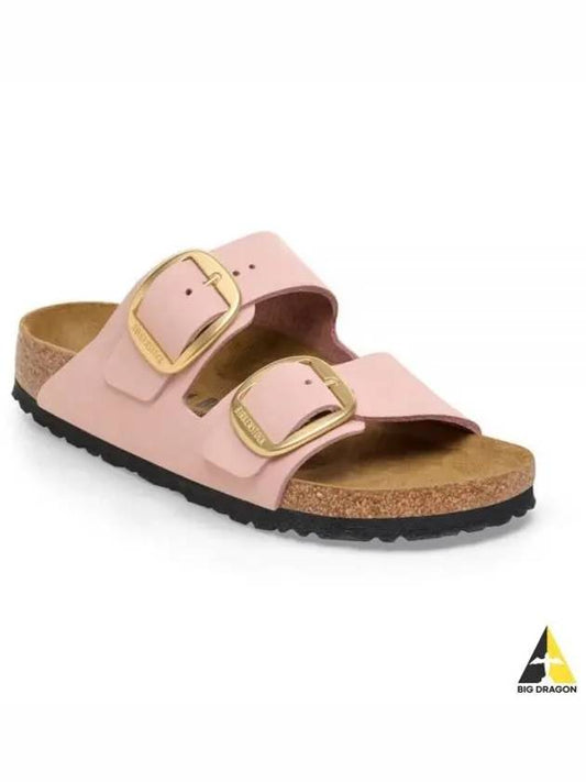 Arizona Big Buckle Nubuck Leather Slippers Pink - BIRKENSTOCK - BALAAN 2