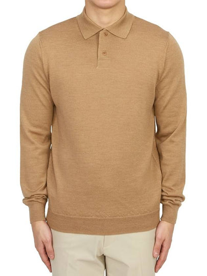 Men's Jerry Wool Long Sleeve Polo Shirt Beige - A.P.C. - BALAAN 2