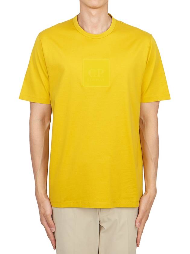 Metropolis Series Mercerized Jersey Logo Badge Short Sleeve T-Shirt Yellow - CP COMPANY - BALAAN 2