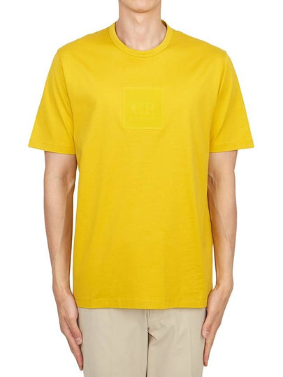 Metropolis Series Mercerized Jersey Logo Badge Short Sleeve T-Shirt Yellow - CP COMPANY - BALAAN 2