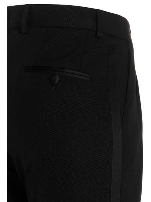 Women's Satin Effect Straight Pants Black - DOLCE&GABBANA - BALAAN 5