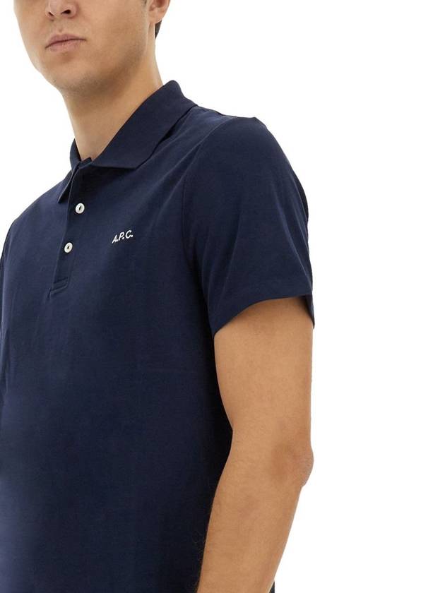 Carter Cotton Polo Shirt Navy - A.P.C. - BALAAN 5