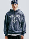 USN VTG Dying Hoodie Dusty Navy - KND - BALAAN 4