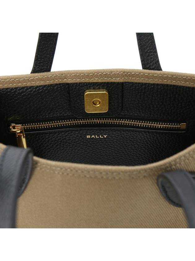 Logo Print Mini Tote Bag Black Sand - BALLY - BALAAN 11