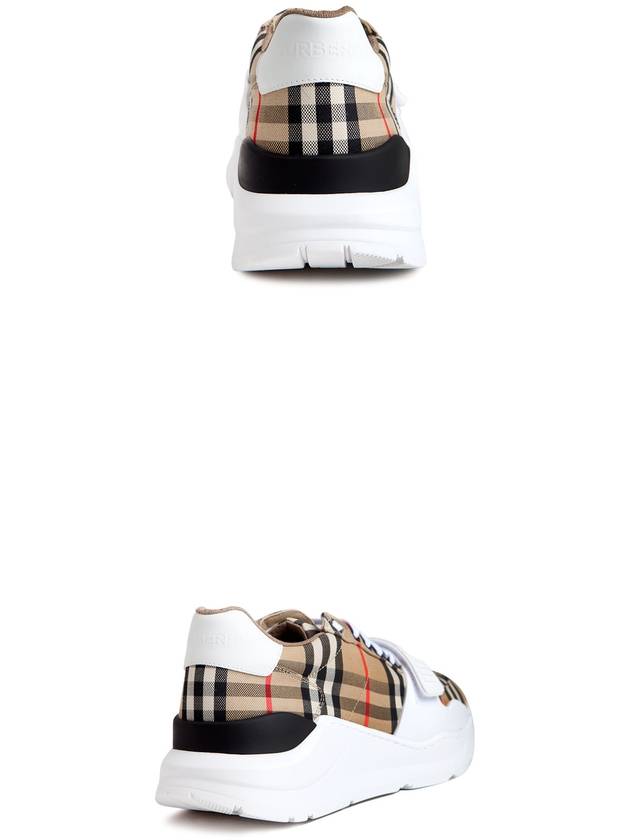 Vintage Check And Leather Sneakers White Archive Beige - BURBERRY - BALAAN 6