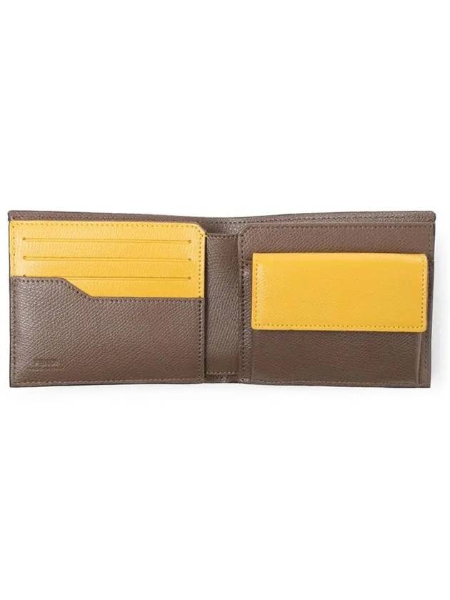 FF Motif Fabric Half Wallet Yellow Brown - FENDI - BALAAN 5