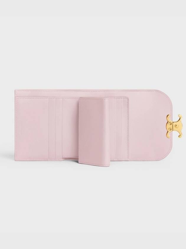 Triomphe Shiny Calfskin Small Flap Bicycle Wallet Pastel Pink - CELINE - BALAAN 5