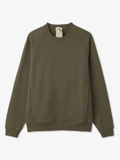 Garment dyed cotton jersey pocket sweatshirt military green - TEN C - BALAAN 2