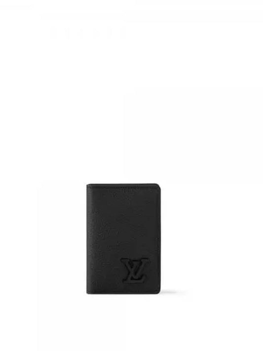 Aerogram Pocket Organizer Card Wallet Black - LOUIS VUITTON - BALAAN.
