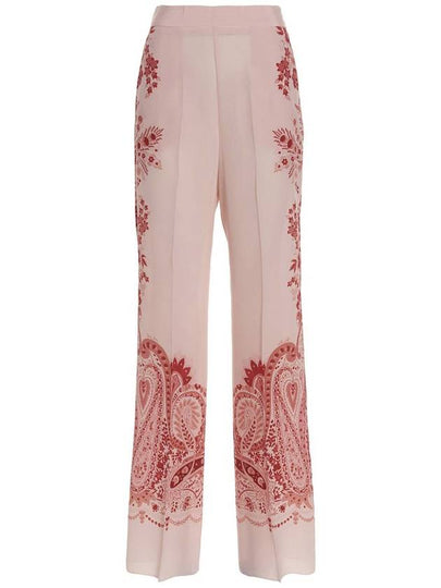 floral print silk straight pants pink - ETRO - BALAAN 2