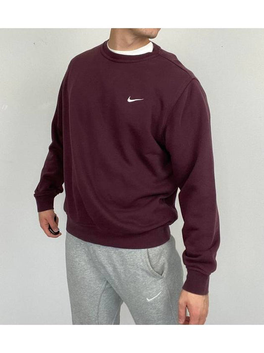 Team Club Crew Fleece Sweatshirt Dark Maroon - NIKE - BALAAN 2