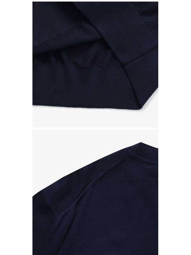 Men's Dressed Fox Patch Relaxed Knit Top Navy - MAISON KITSUNE - BALAAN 5