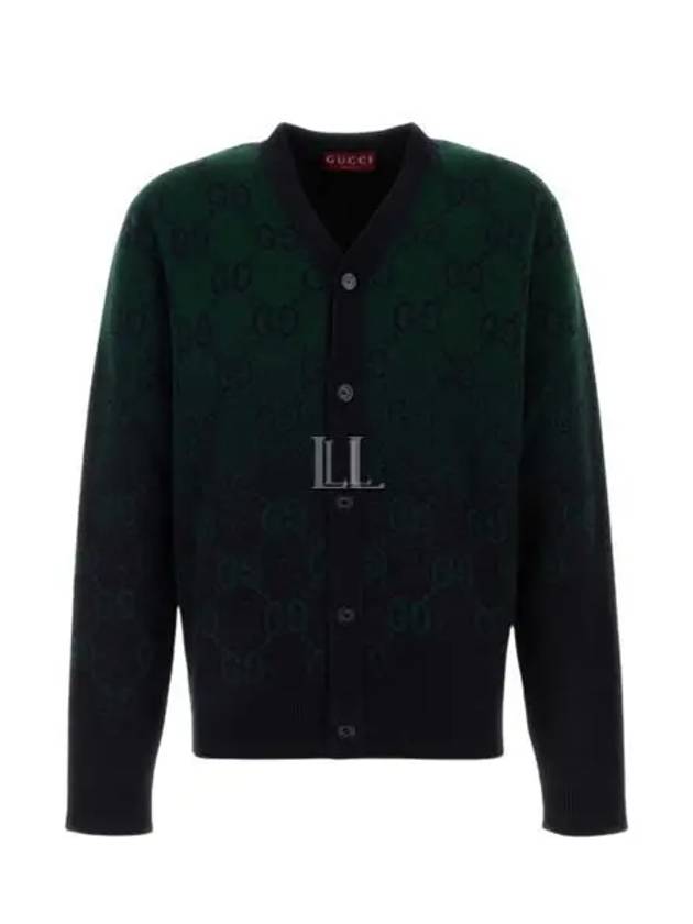 GG Degradé Wool Jacquard Cardigan Dark Green - GUCCI - BALAAN 2