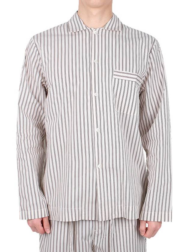 Poplin Striped Pajamas Long Sleeve Shirt SWT HS - TEKLA - BALAAN 1