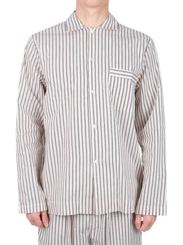 Poplin Striped Pajamas Long Sleeve Shirt SWT HS - TEKLA - BALAAN 1