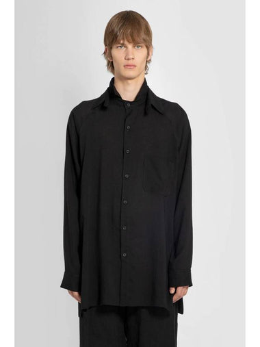 H71 hsb37216 1 Men's Shirt Southern Long Sleeve T-Shirt Short Sleeve Top Crew Neck Round Neck MAN BLACK SHIRTS - YOHJI YAMAMOTO - BALAAN 1